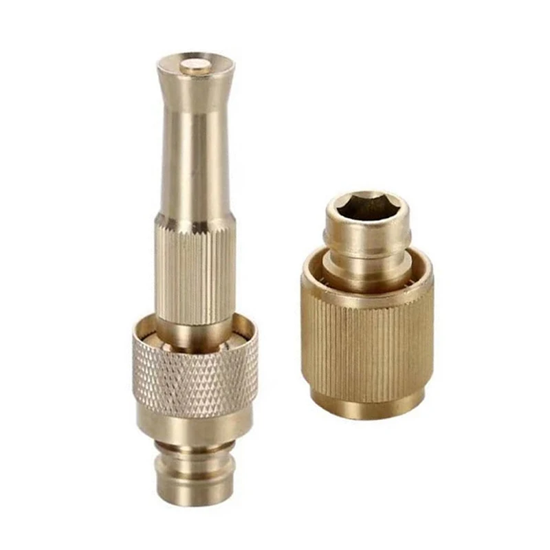 Brass High Pressure Sprinkler Adjustable Gardening Irrigation Spray Gun Quick Connector Car Wash Water Gun Nozzle Garden Tool