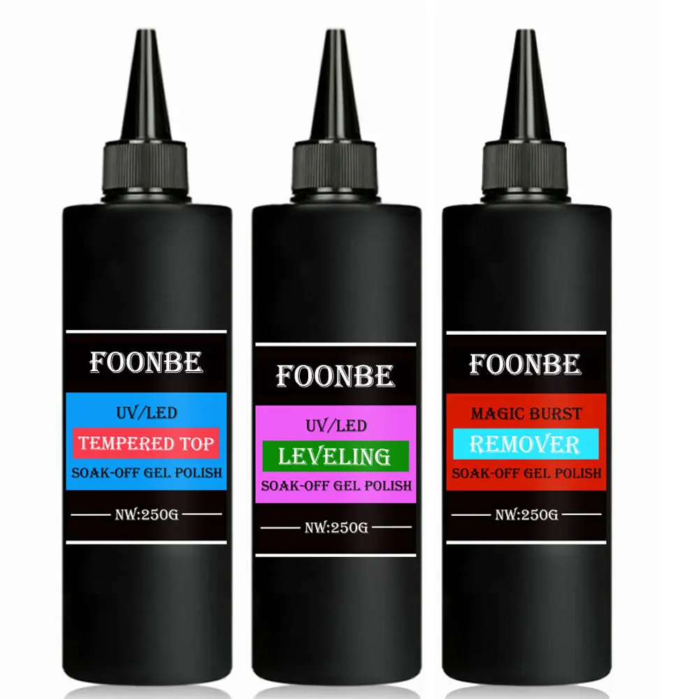 

250g Nail Functional Gel Bae Gel Remover Tempered Matte Top Coat Semi-Permanent Varnish UV Soak Off Nail Art