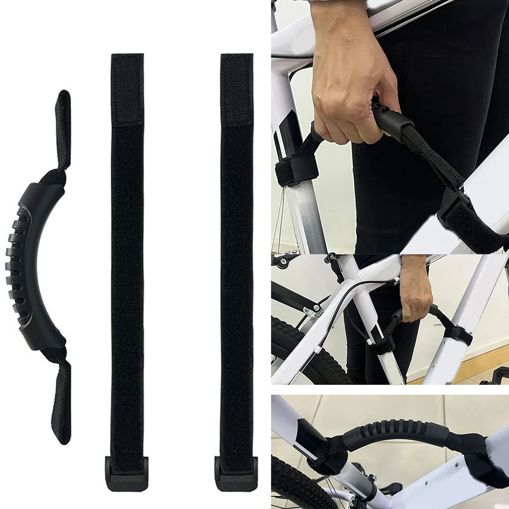 Poignée de transport de vélo, poignée de transport de vélo en nylon, accessoire de transport de vélo, noir, résistant aux déchirures