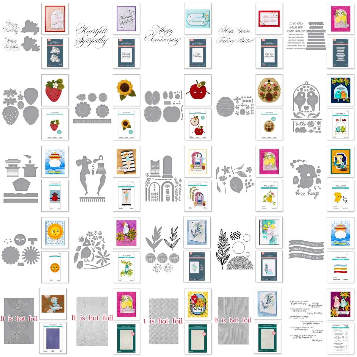 

Felt Sunflower Floral Bloom Apple Berry Birds Etched Metal Cutting Dies Clear Stamps Hot Foil DIY Scrapbook Embossed Handcraft