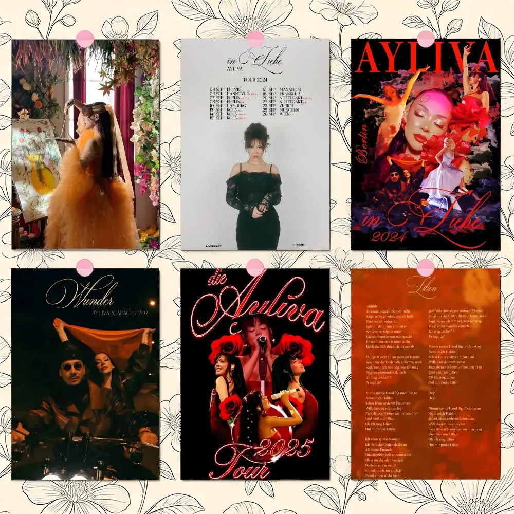 A-Ayliva German Singer Poster Matte Self-Adhesive Wall Art Print Living Room Bedroom Home Decor