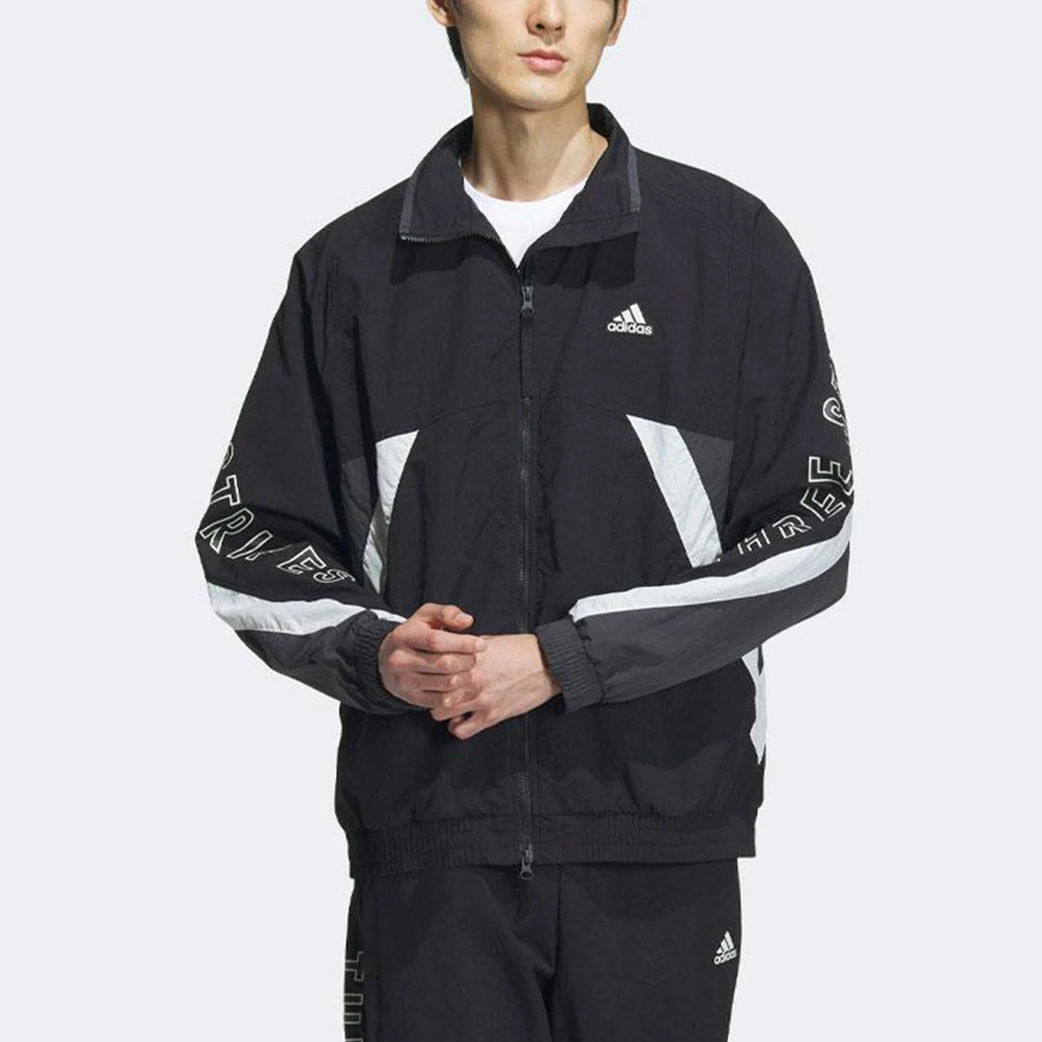 Adidas genuine stand up collar men's and women's woven loose jacket jacket IS5146