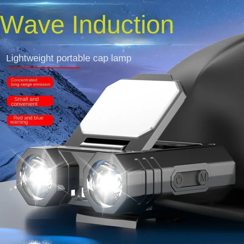 Brim light LED strong light headlight multi-function night fishing cap clip light charging outdoor emergency lighting