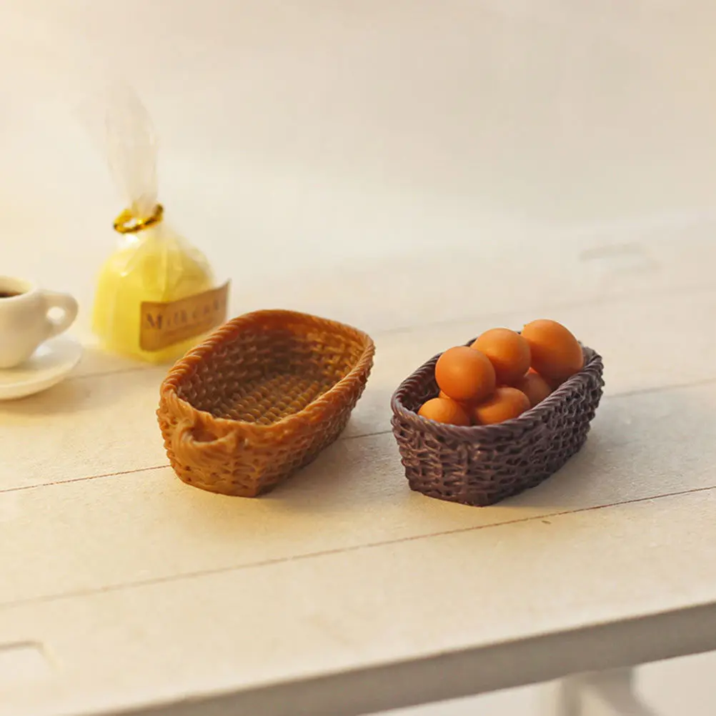 

4Pcs Mini Basket Creative Storage Basket Ornament Mini House Accessories Miniature Furnishings Home Decor House Accessories