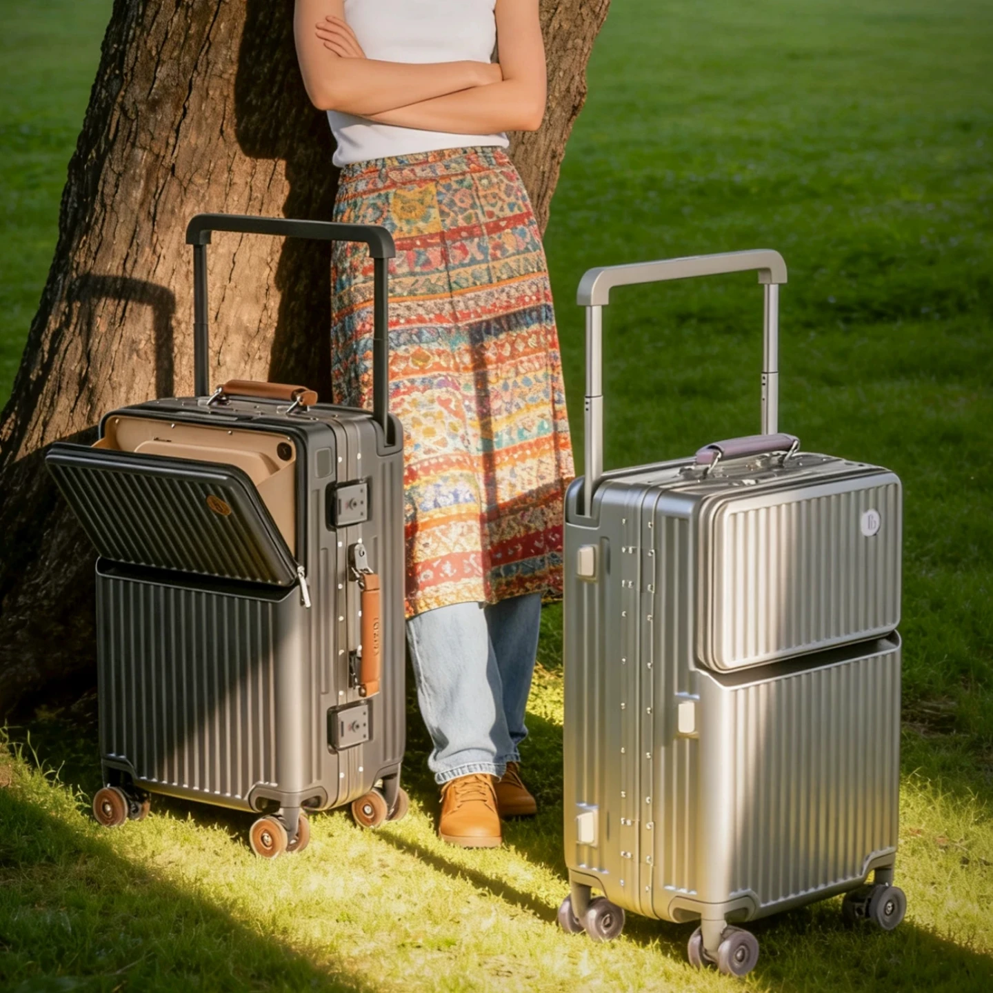 Koffer met vooropening, brede  - Aluminum Frame Carry On Luggage recensie en prijs