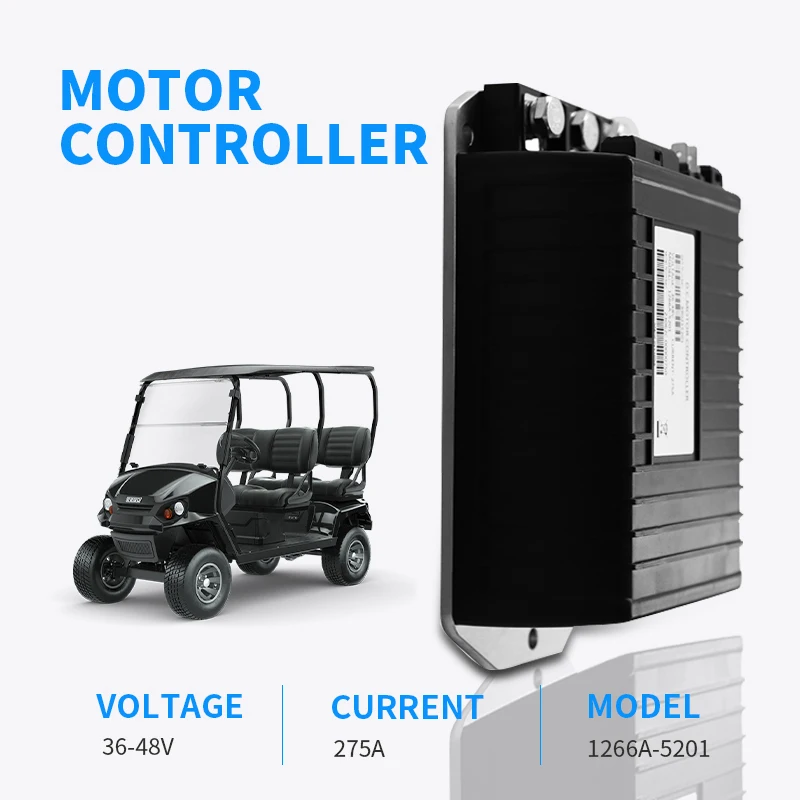 

Контроллер двигателя постоянного тока 1266A-5201 36-48 В 275A для тележки для гольфа Curtis Club Car 1510A-5251, 1510-5201 (2000-2008)