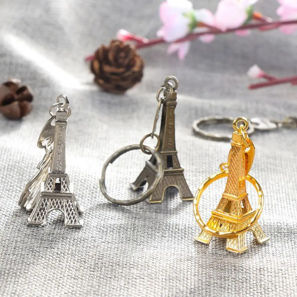 Eiffel Tower Keychain New Car Metal Keyring Retro Bag Hanging Pendant Decoration Paris Tour Souvenirs Gift for Women Men