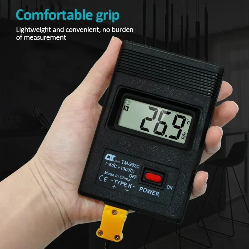 TM-902C K Type Digital LCD Temperature Detector -50℃ to1300℃ Thermometer Industrial Thermodetector Meter + Thermocouple Probe