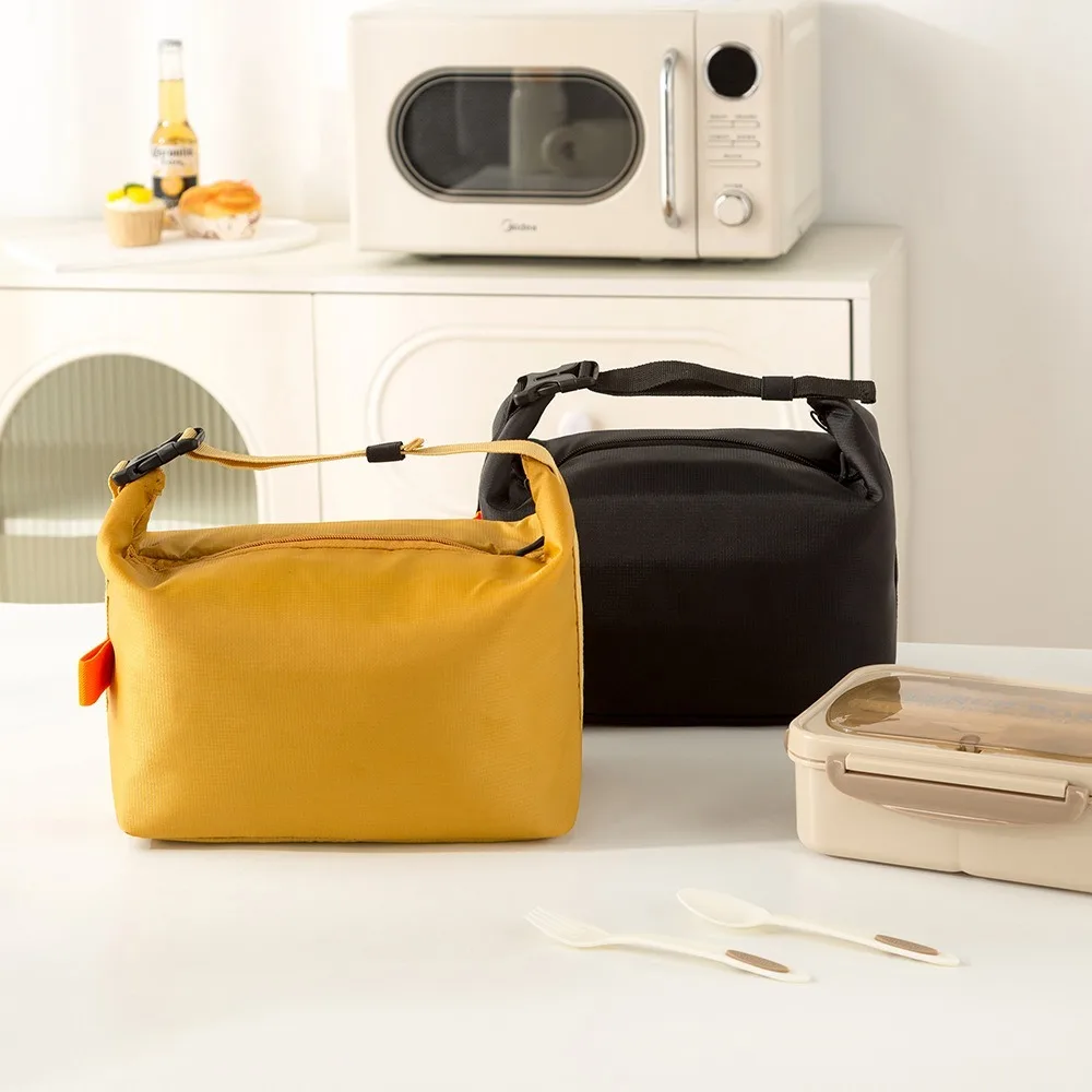 

Portable Hand Carrying Insulated Bag Large Capacity Foldable Storage Bag Simple Design Lunch Box Bag Office Worker