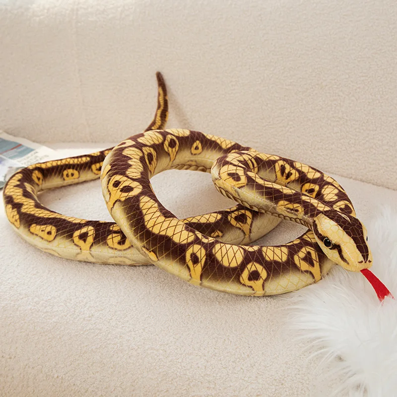 Simulation 190cm Color Snakes Plushies Doll Stuffed Cartoon Animals Realistic Python Toys Home Decor Funny Halloween Gifts