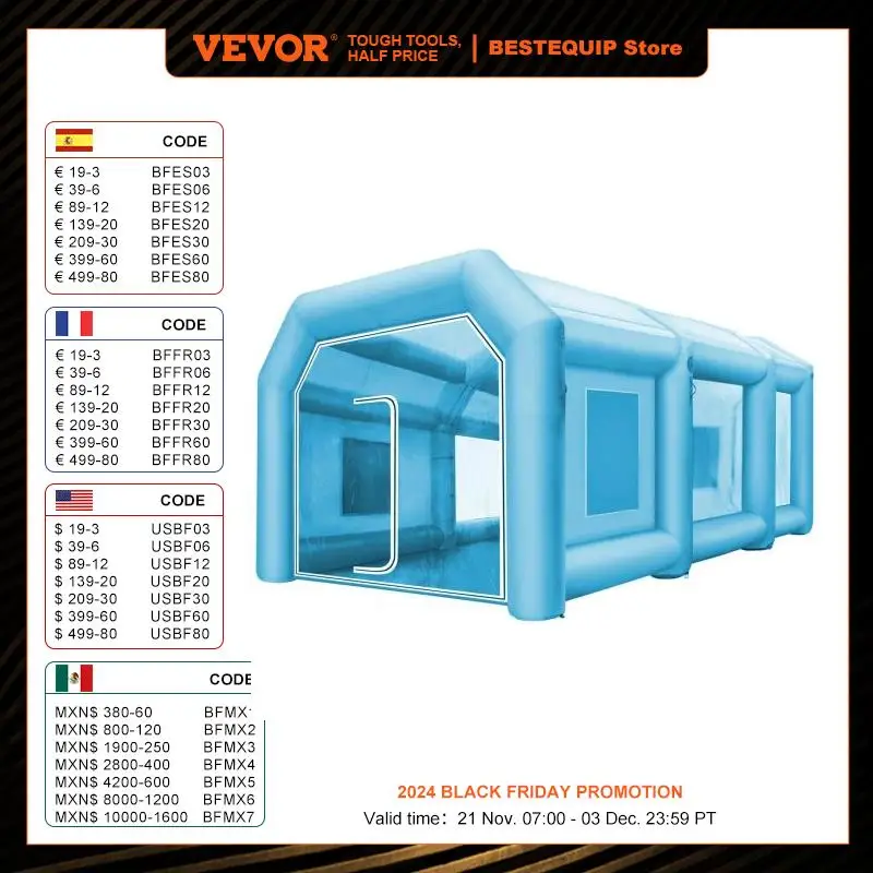 VEVOR Giant Car Tent With Blowers Inflatable Car Workstation Spray Paint Tent Booth Mobile Shelter Room Airbrush Outdoor Garage