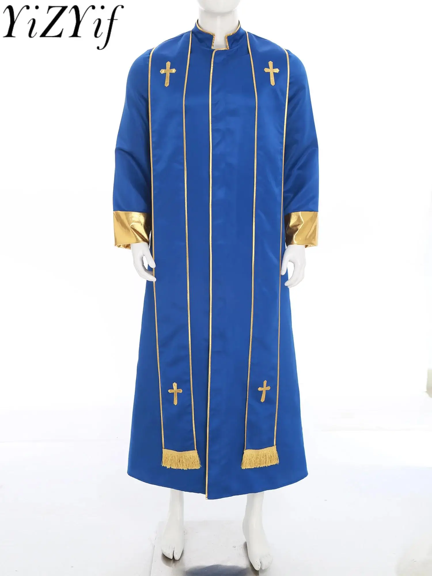 

Halloween Priest Master Cosplay Robe with Stole Thobe Men's Medieval Vestments Steampunk for Catholic Pries Cosplay Costumes