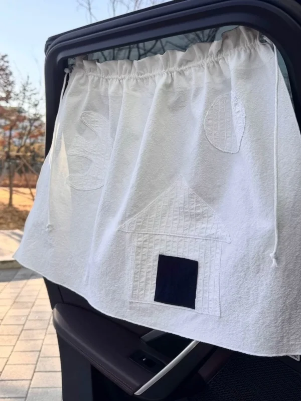 Ins Unique Design Cotton Linen House Curtain Children Sun Protection Heat Insulation Photography Props Car Sunshade Curtain