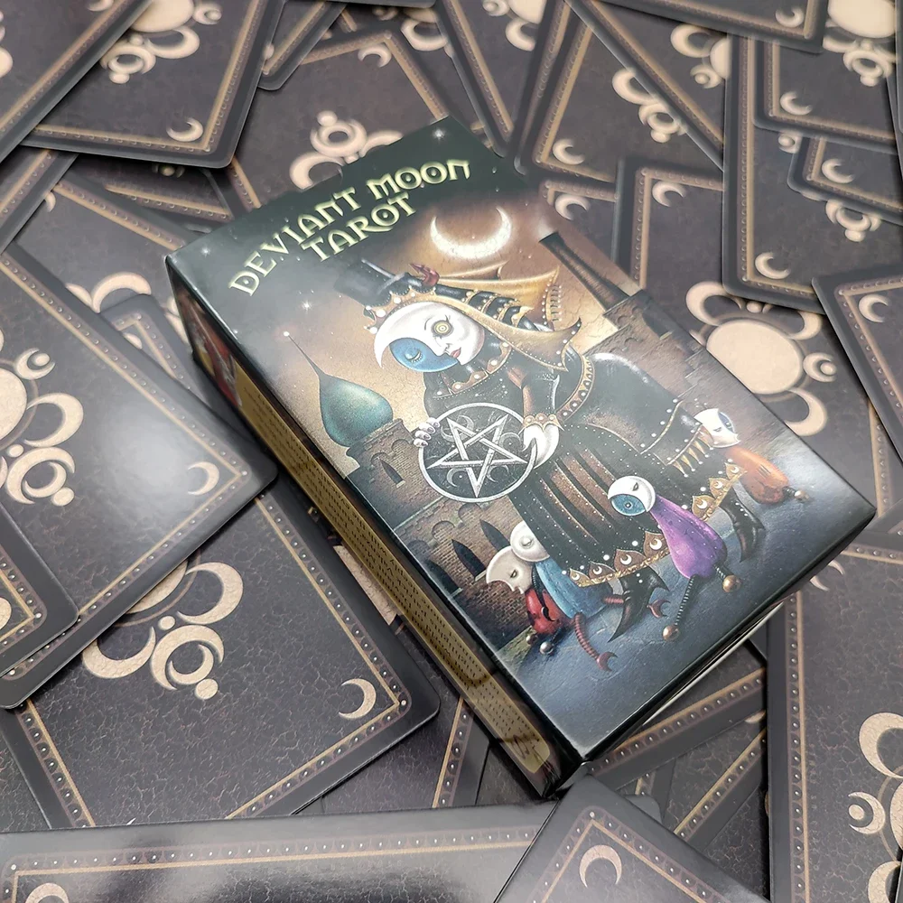 Nowe, duże, wytrzymałe karty tarota Deviant Moon Divination dla początkujących