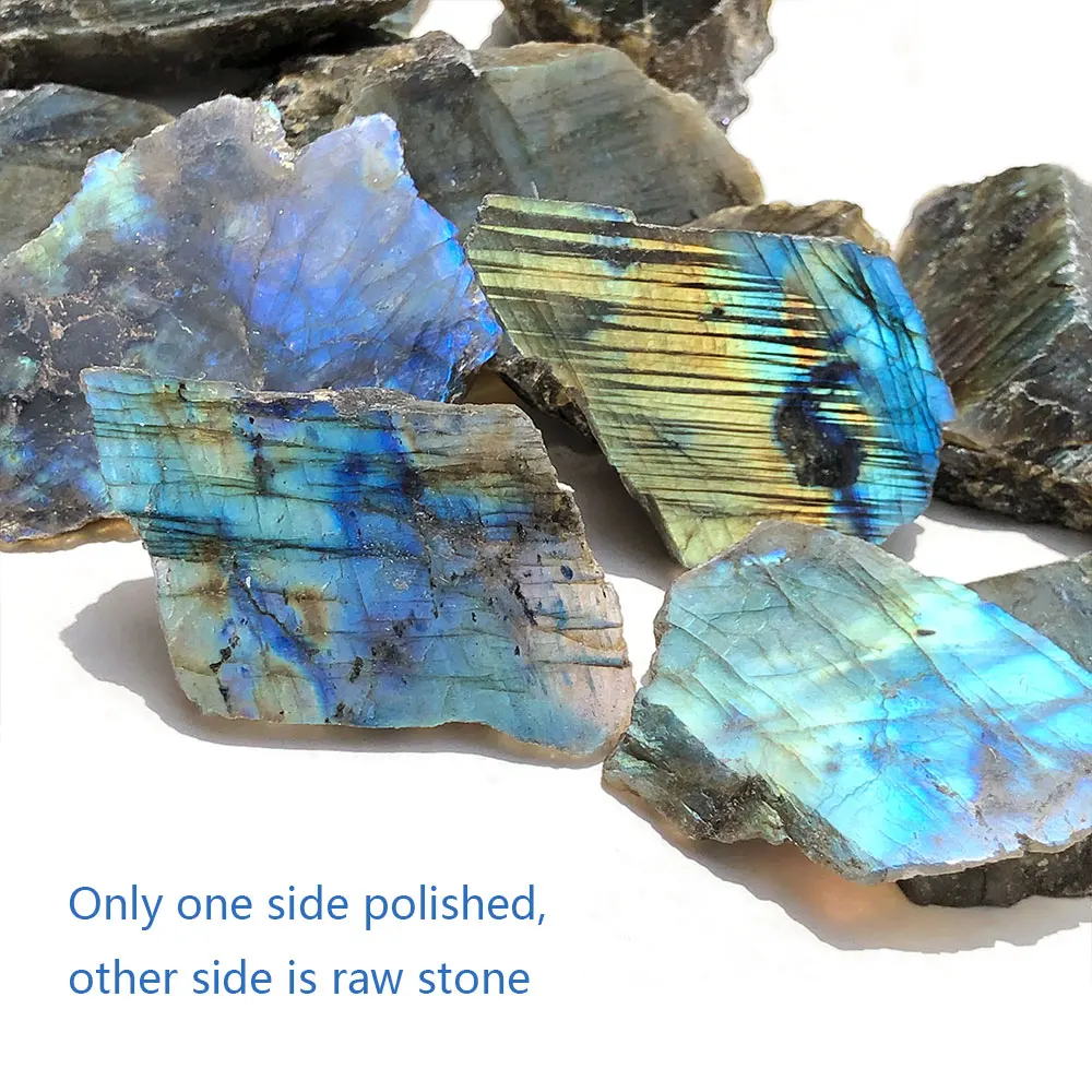Labradorite Slab Slice Natural Raw Crystals Stones Flashy Quartz Crystal Gemstone Minerals DIY Home Decoration Room Decor Gift view 6