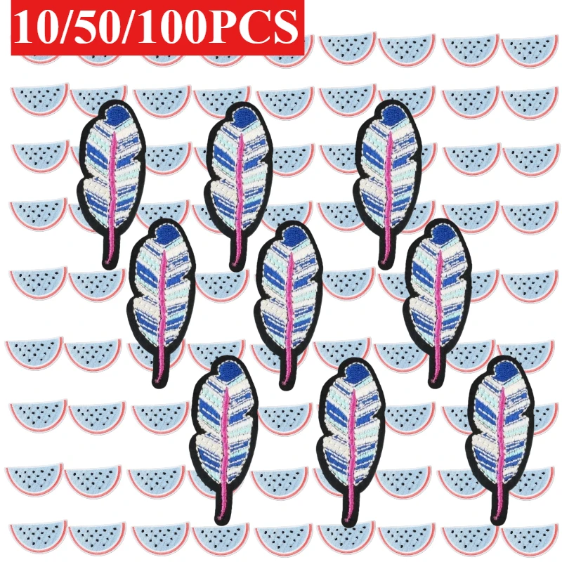 

10/50/100PCS Wholesale Cartoon Cactus Pineapple Feather Flower Embroidery Patches Cloth Ironing Cloth DIY Decorative Patch