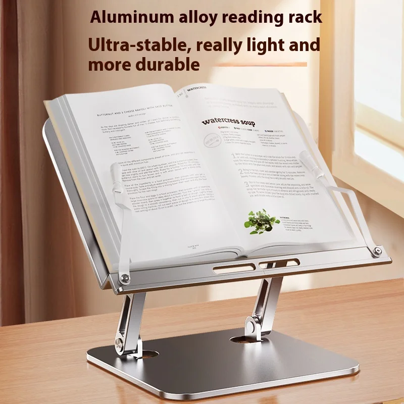 Aluminum Alloy Reading Stand Adjustable Lifting Reading Stand Multi-functional  Artifact Stand Book Holder Desk Accessories