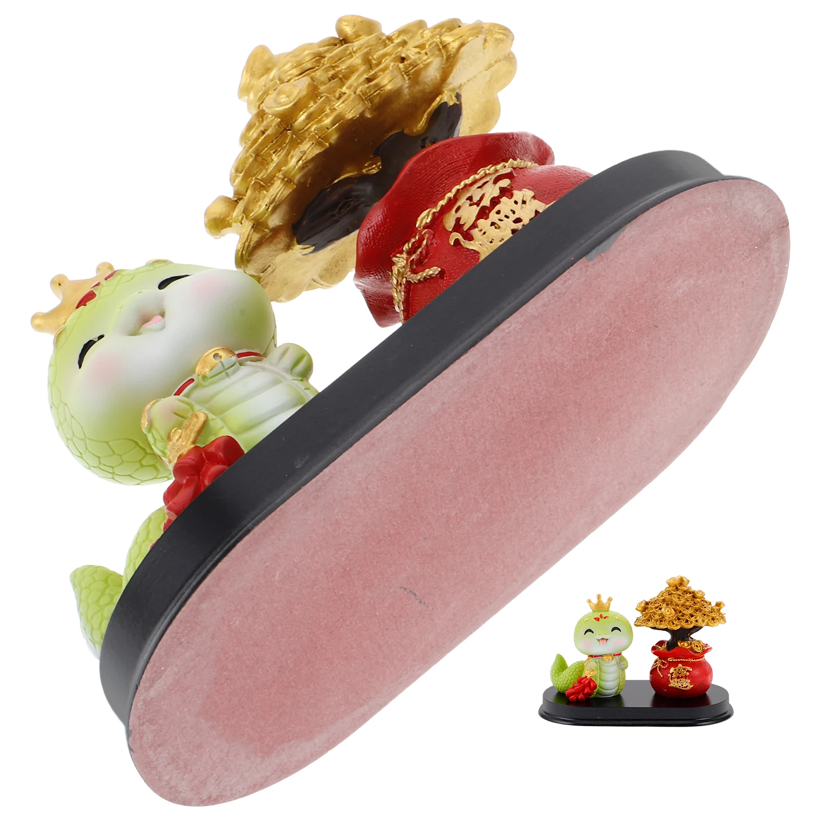 

Lucky Money Bag Chinese Zodiac Snake Statue Resin Ornament New Year Centerpiece Home Office Decor Fortune Tree Mini Sculpture