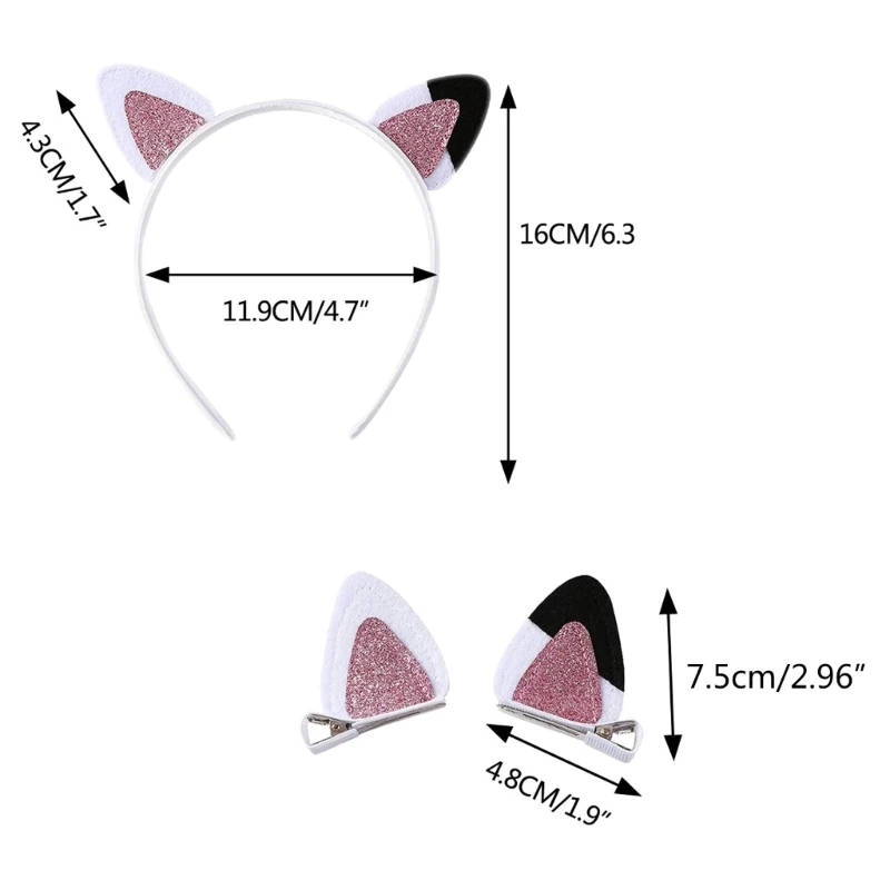 S1Y1 Plüsch Katze Ohr Stirnband Cosplay Kostüm Hairhoop Party Requisiten Kopfbedeckungen Maskerade Kopfschmuck Mädchen Animation