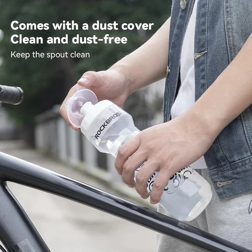Imagen 2 del producto ROCKBROS-botella de agua para bicicleta de 750ml con soporte, jaula para deportes, correr, montar, acampar, senderismo, hervidor, portabotellas para bicicleta a prueba de fugas