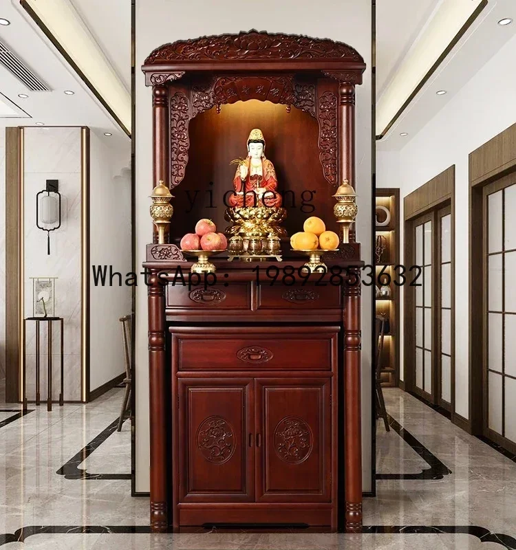 

GZ gold silk red sandalwood shrine pulling cabinet household living room for shrine cabinet solid wood shrine