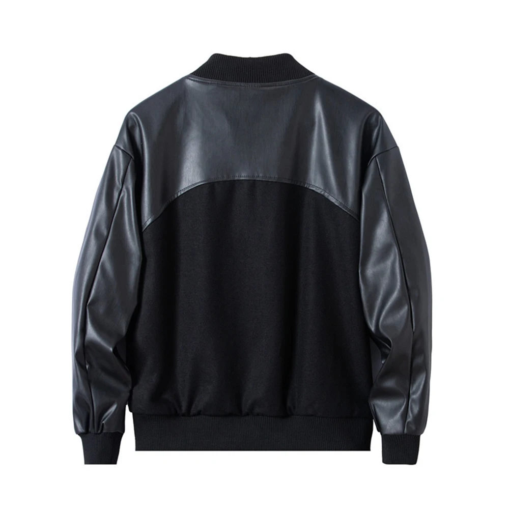 Mens Patchwork Faux Wool Embroidered Baseball Jacket Streetwear Fashion Youth Outdoor Versatile Jacket Men'S Clothing 2026 New