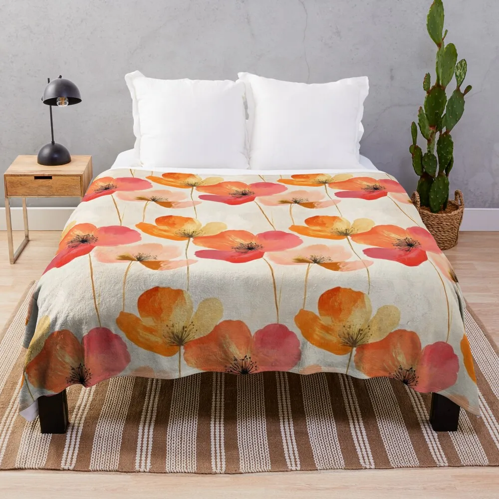 

A Colourful Abstract of flowers pattern Throw Blanket Moving Hairys Decorative Beds Blankets