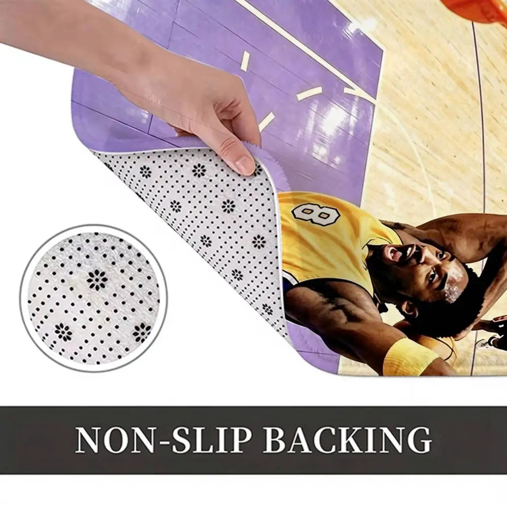Legendary Mamba K-Kobe B-Bryant Home Decor Short Plush Floor Mat, Non-Slip & Easy to Clean for Multi Doorways