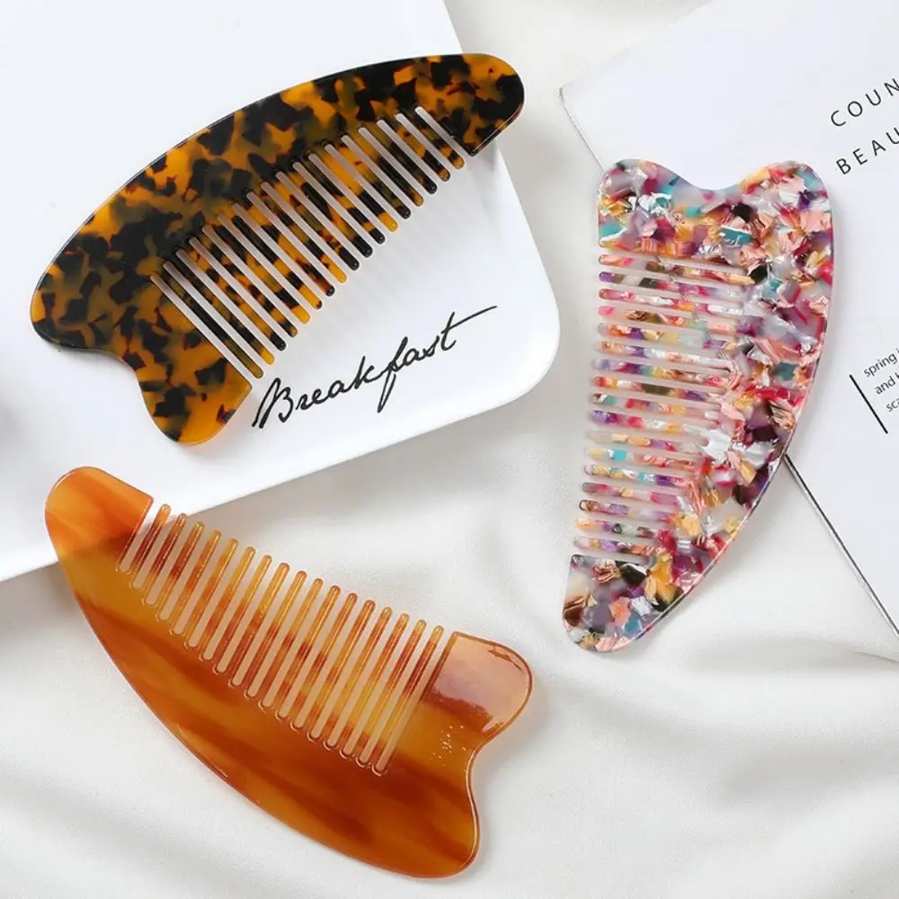 

Fashion Acetate Hair Comb Anti Static Colorful Massage Hairbrush Heart-shaped Marbling Hairdressing Combs Girls