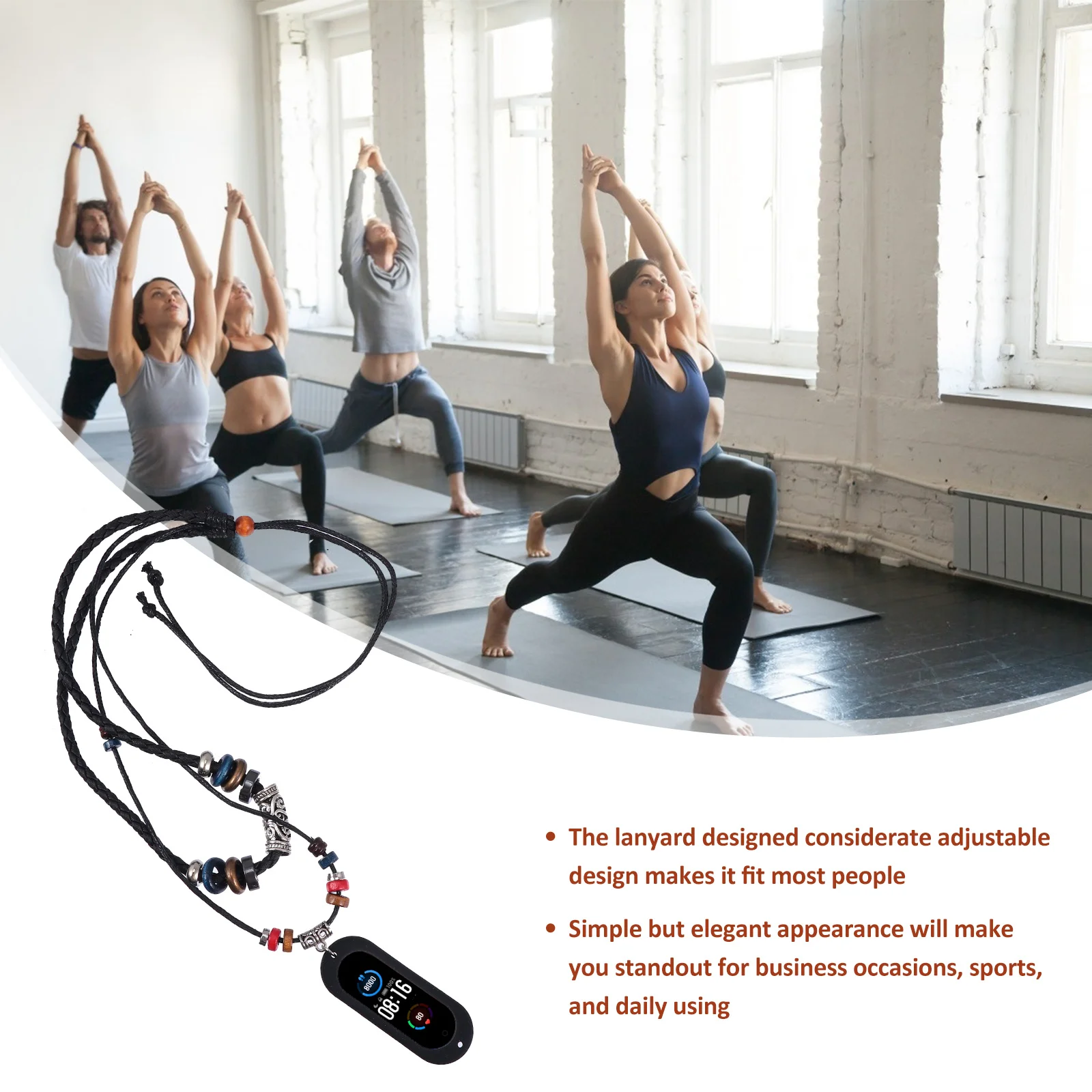 1 szt. Ręcznie robiony retro pleciony sznurek do naszyjnika, uniwersalny sznurek silikonowy premium do smartbandów, regulowany pasek dekoracyjny