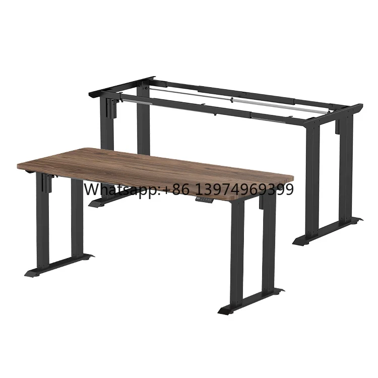 Dual Motor Automatic Lifting Table 4 Legs Metal Frame Height Adjustable Standing Desk Mechanism Electric Office Workstation