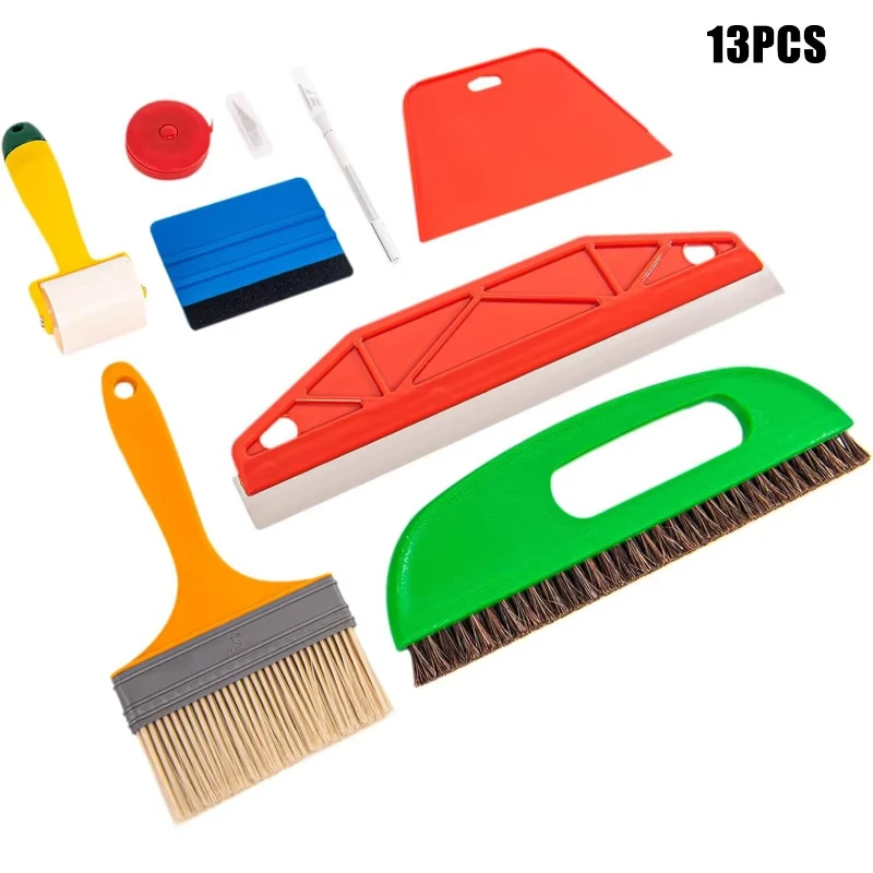 

13Pcs Vinyl Tinting Film Installation Tool Engraving Knife Blade Set Felt Scraper Tape Measure Dusting Brush