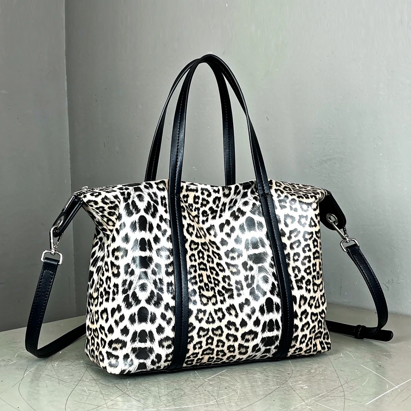 Fashion Leopard Print Tote Bags For Women Luxury Designer Handbag Purse 2026 New In PU Printing Large capacity Underarm Shoulder
