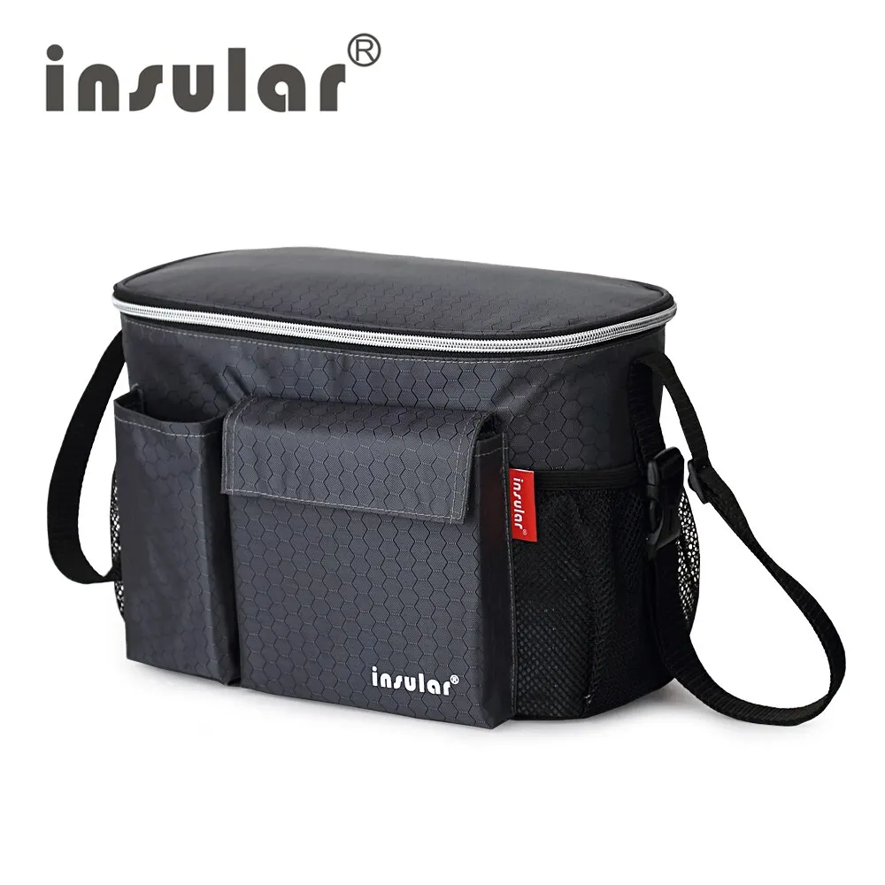 Fashionable Waterproof Stroller Bag Thermal Insulated Diaper Changing Organizer Shopping Cart Baby Essentials Mommy Essentials