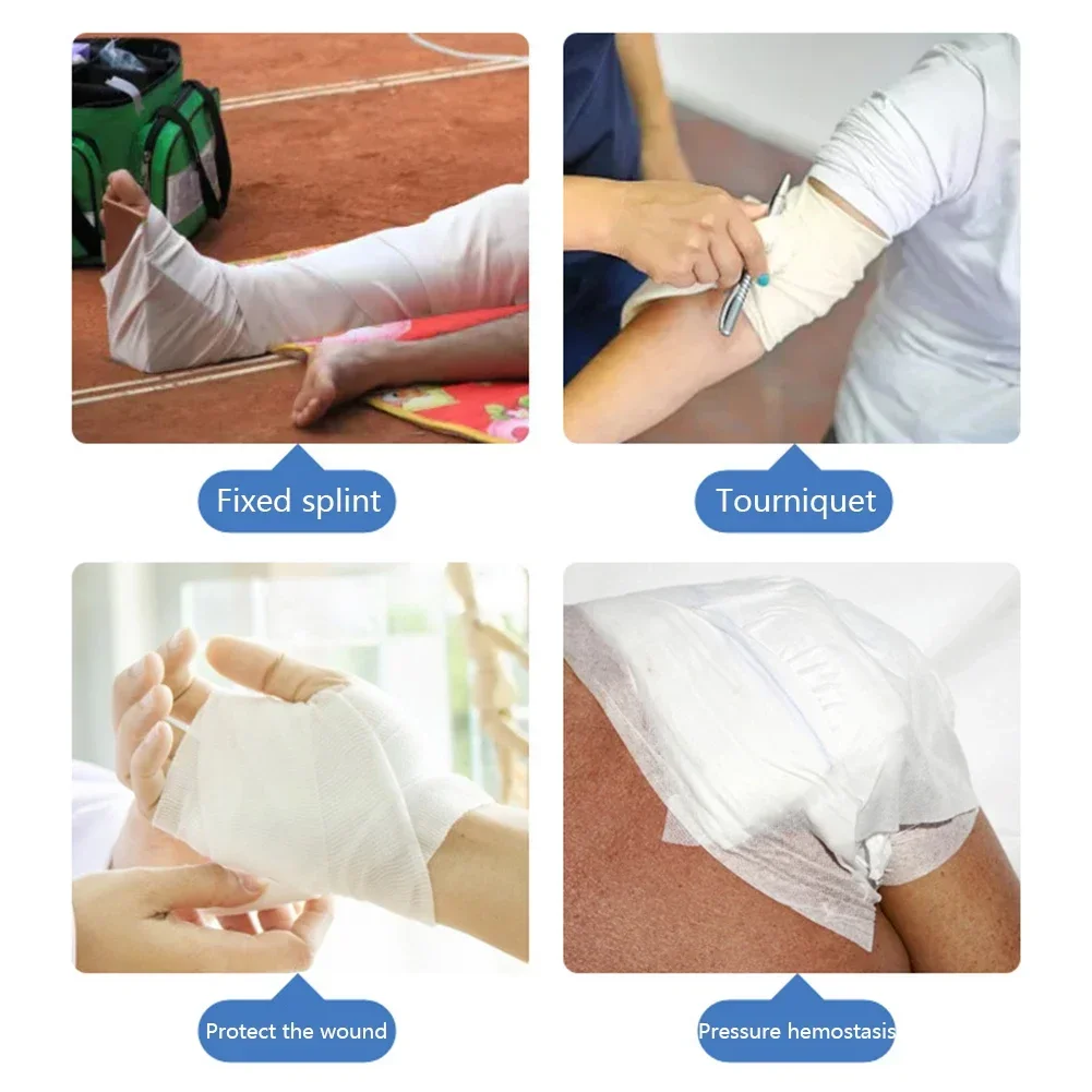 1/5/10Pcs Non-woven Triangle Bandage Wrapping Fixed Gauze Medical Kit First Aid Tourniquet Bandage Fracture Emergency Care