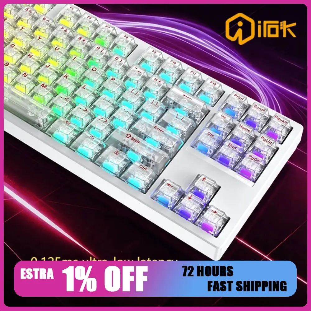 

IROK FE87 V2 IMC Трехрежимная механическая клавиатура, двойная скорость опрокидывания 8K, 0,125 мс, низкая задержка, игровая клавиатура для киберспорта, поддержка SOCD