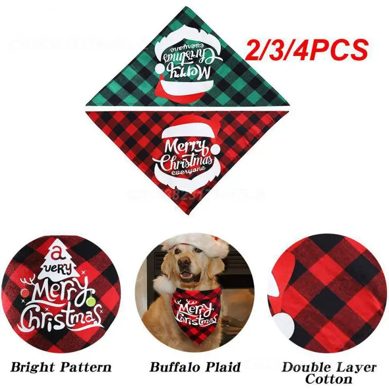 2/3/4PCS Saliva Towel Breathable Classic Red Black Dog Accessories Dog Dog Headscarf Easy To Carry Cell Dog Scarf