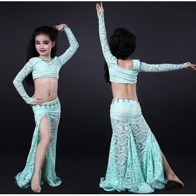 Children child girl kid Bellydance oriental Belly Indian dance dancing costume clothes bra belt scarf ring skirt dress set suit