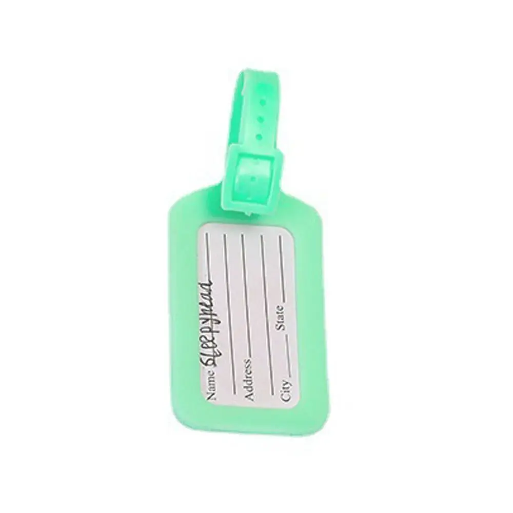 

Macaron Color Name Luggage Tag PVC Luggage Shape Airplane Suitcase Tag Travel Accessories Baggage Name Tags Boarding Pass Women