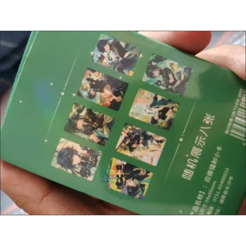 55Pcs/Pack Game Laser Card Mavuika Pyro Archon Haborym Kinich Turnfire Hunt Double Sided Printing Card LOMO Anime Cards