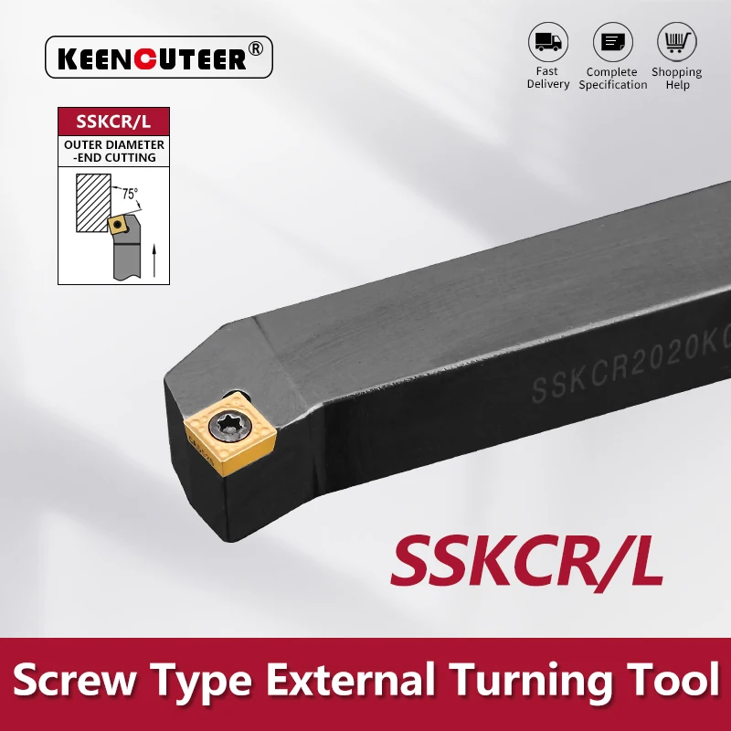 

SSKCR1212 SSKCR1616 SSKCR2020 SSKCR2525 External Turning Tool SSKCR Lathe Bar Turning Holder CNC Cutter Bar