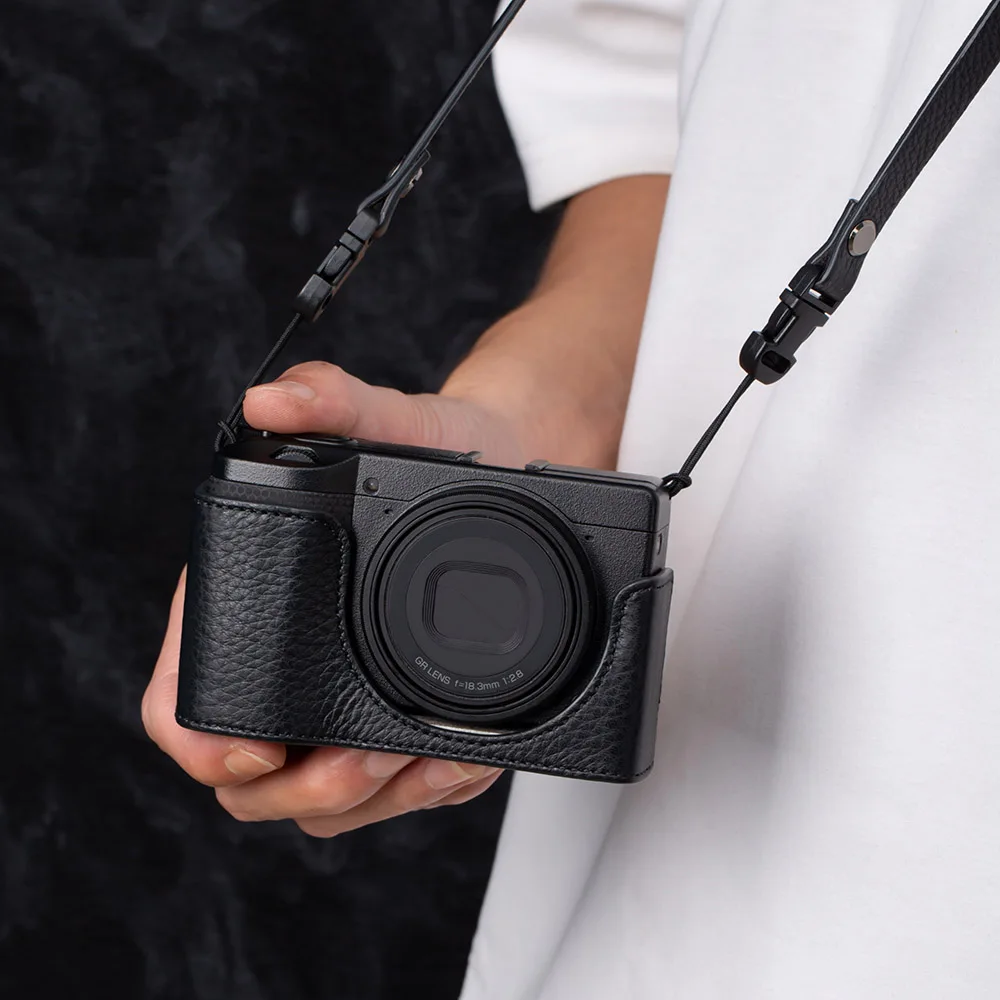 For Ricoh GRIV GR IV Case Handmade Genuine Leather Protective Case GR4 Half Case Vintage Leather Bag GR3 GRIII Camera Bag