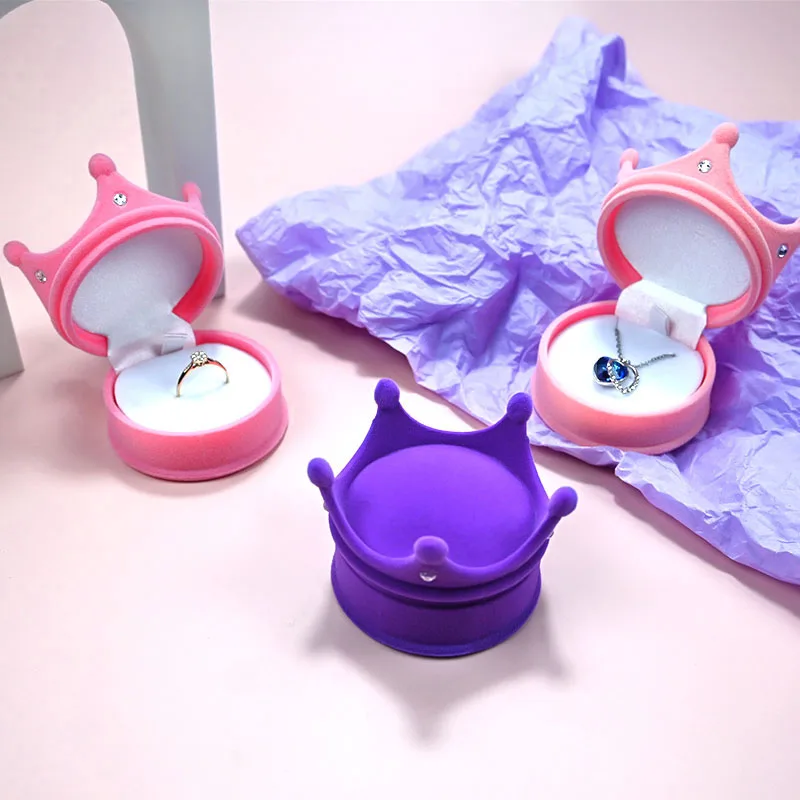 

Бархатная шкатулка для ювелирных изделий с короной, шкатулка для хранения браслетов, витрина, самостоятельное использование, подарок, изысканное предложение, коробка для ожерелья на свадьбу