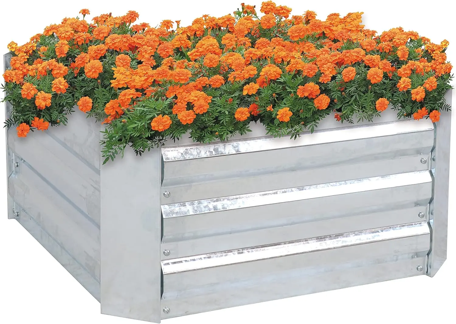 

11.75" H Raised Metal Garden Bed - Galvanized Raised Garden Bed Outdoor for Vegetables and Flowers - Silver - Square
