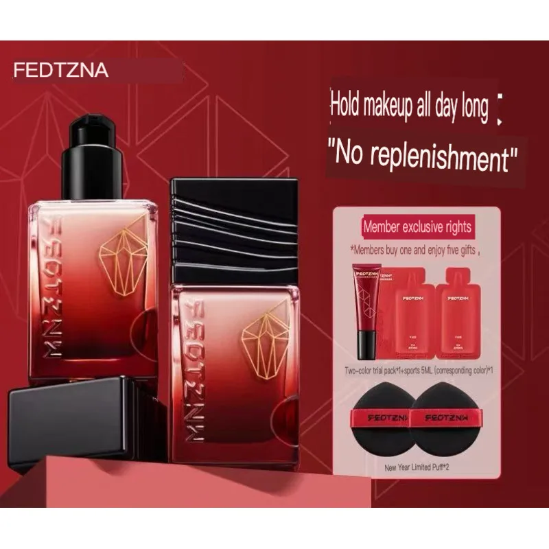 Base e Corretivo Aveludado de Longa Duração para Pele Seca e Oleosa, Não Acumula, Essencial para Maquiagem de Ano Novo