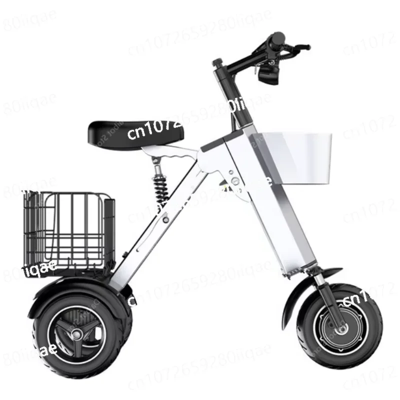 

36V Folding Adult Electric Scooter Lithium Battery Removable With 2 Baske 10 Inch 450W Foldable Electric Cargo Scooter Tricycle