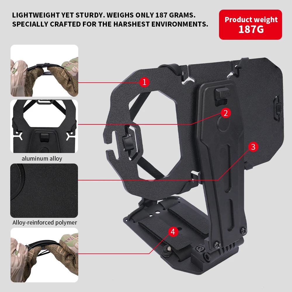 Tactical Folded Rotating Phone Holder Case MOLLE Fixed Vertical & Lateral Operation Navigation Suitable Large-Size Phone Hunting
