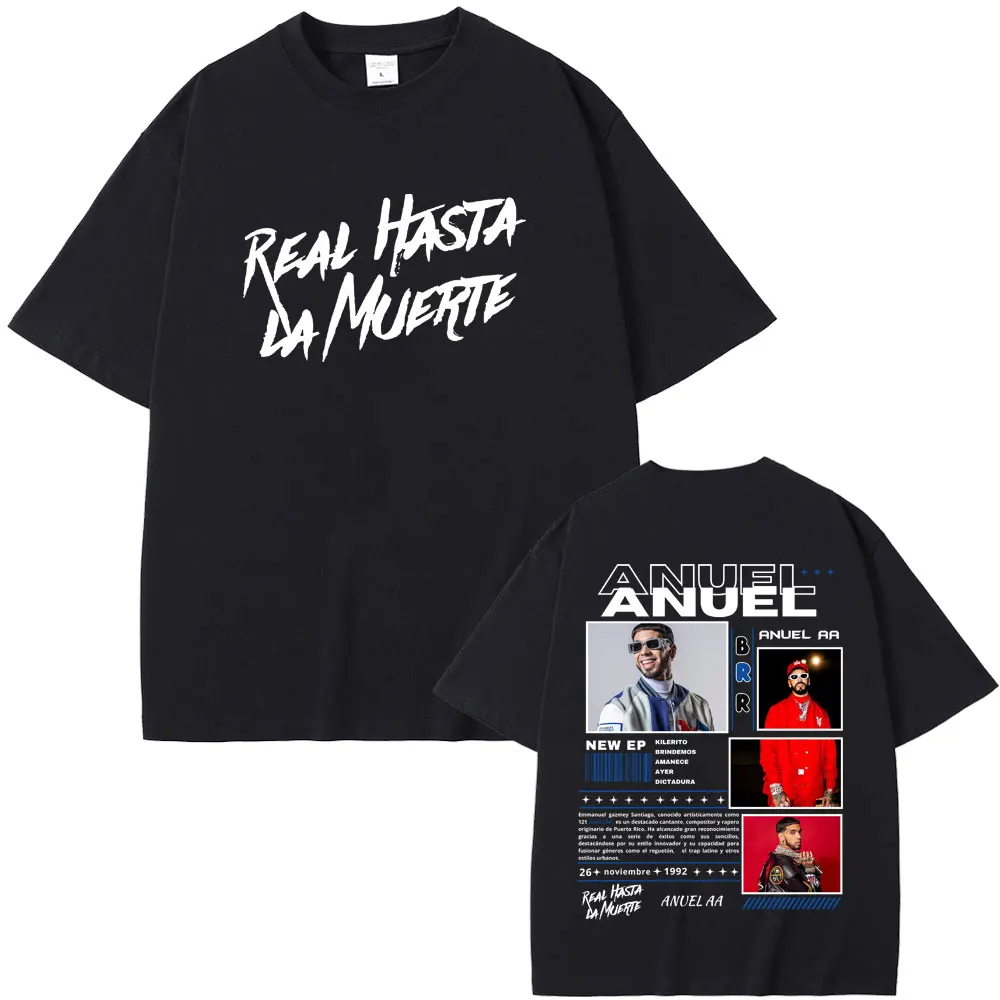 

Rapper Anuel AA Real Hasta La Muerte Graphic T Shirts Men's Hip Hop Fashion T-shirts Men Women Clothing Casual Oversized T-shirt