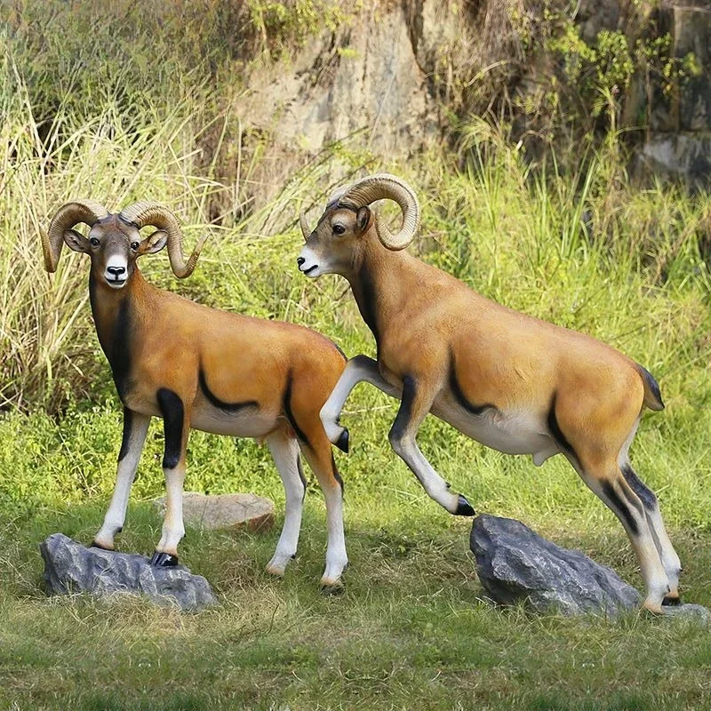 Outdoor garden landscape decoration fiberglass sheep sculpture simulation animal ornament