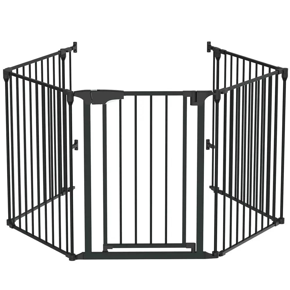 134 Inches Wide Conigurable Baby Gate, ireplace Saety ence/Guard, Adjustable 5-Panel Metal Play Yard or Toddler/Pet/Dog, Chrisas